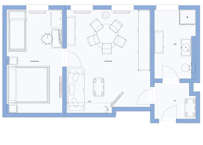 Schillerapartment Hof, Kueche, 24h Digital-checkin, Parkplatz, Wlan250mbit Apartment *